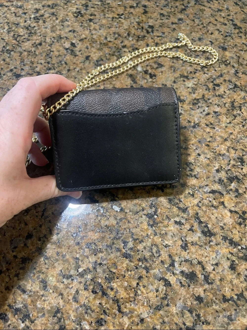Coach Wallet Size purse with gold chain
